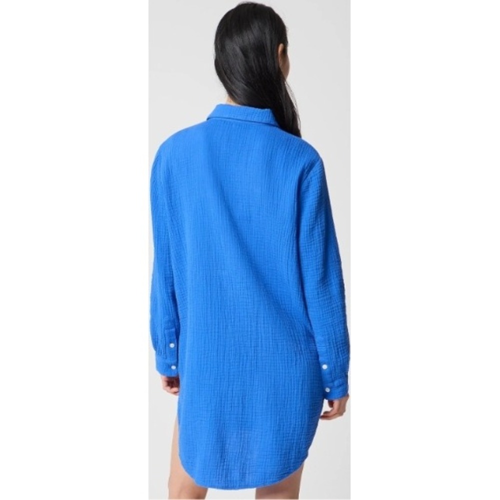 J.Crew Womens Double Gauze Button Down Shirt Cover Up Blue CH994 Small NWT $118 - Picture 2 of 10